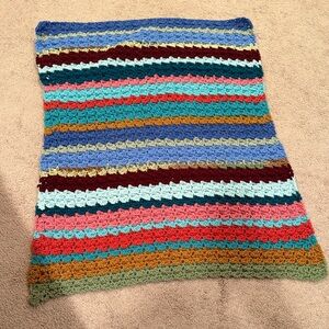 Colorful Striped Crochet Blanket